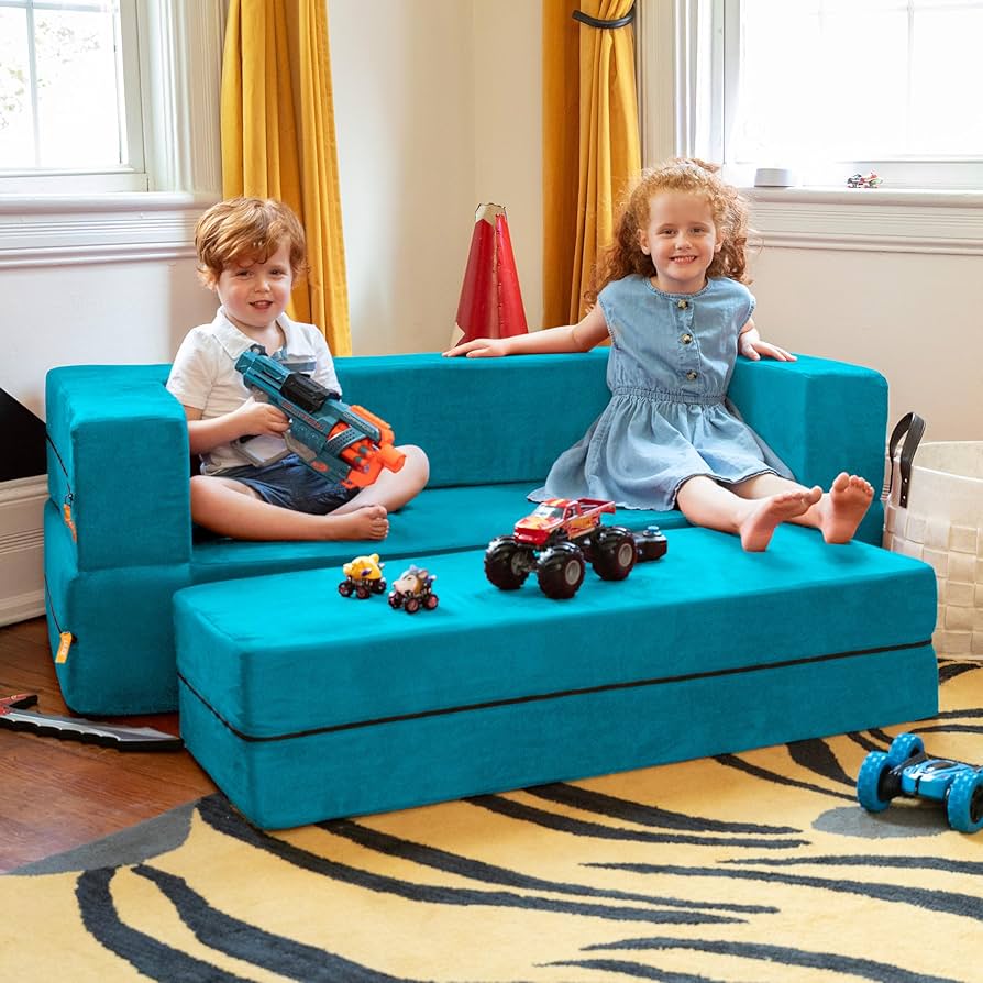 キッズソファ Amazon.com: Jaxx Zipline Kids Sofa & Large Ottoman, 3 in 1